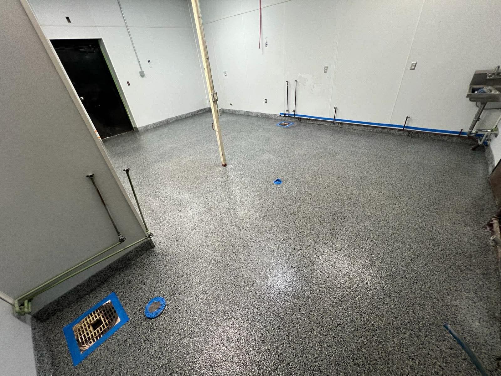 Basement floor after epoxy coating