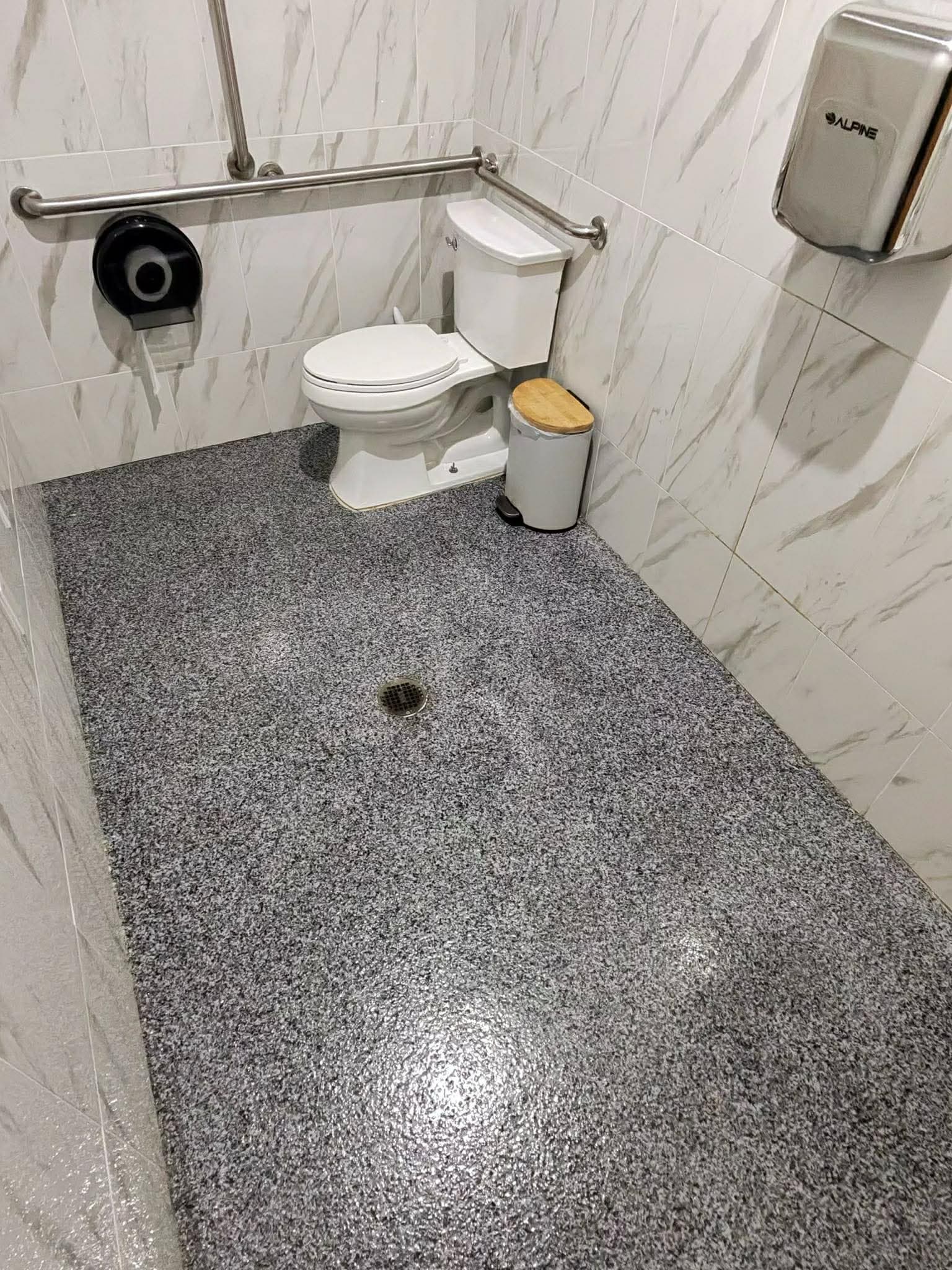 Bathroom epoxy floor finish